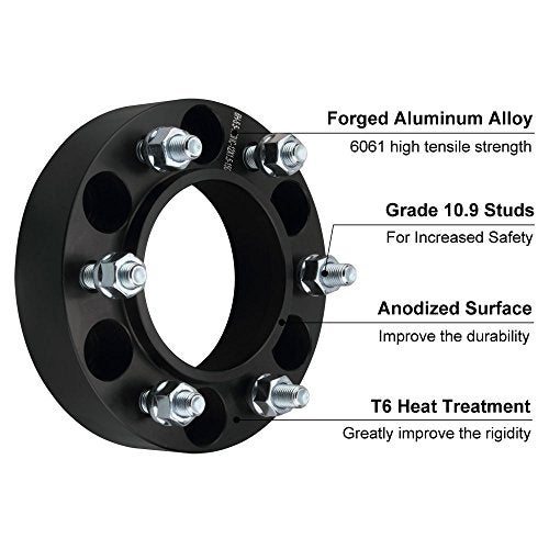 DCVAMOUS 4PC Black 6x135 Hubcentric Wheel Spacers 1.5 Inch with 14x2 Studs Compatible with Ford 6 Lug 6x135mm for 2004-2014 F150 | 2003-2014 Expedition | 2003-2014 Navigator | 2006-2014 Mark LT - Image 5