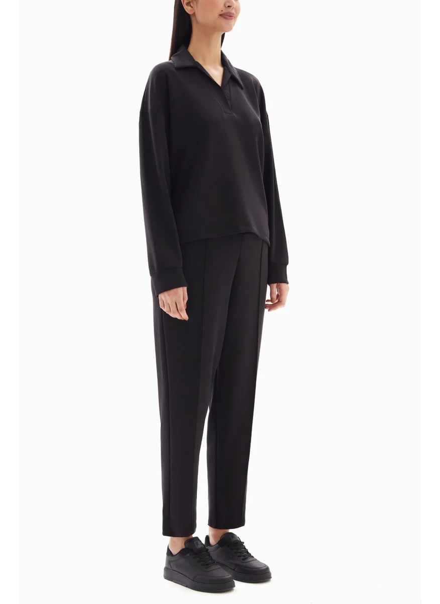 Wecre8 Black Soft Set of Top and Trousers By WECRE8