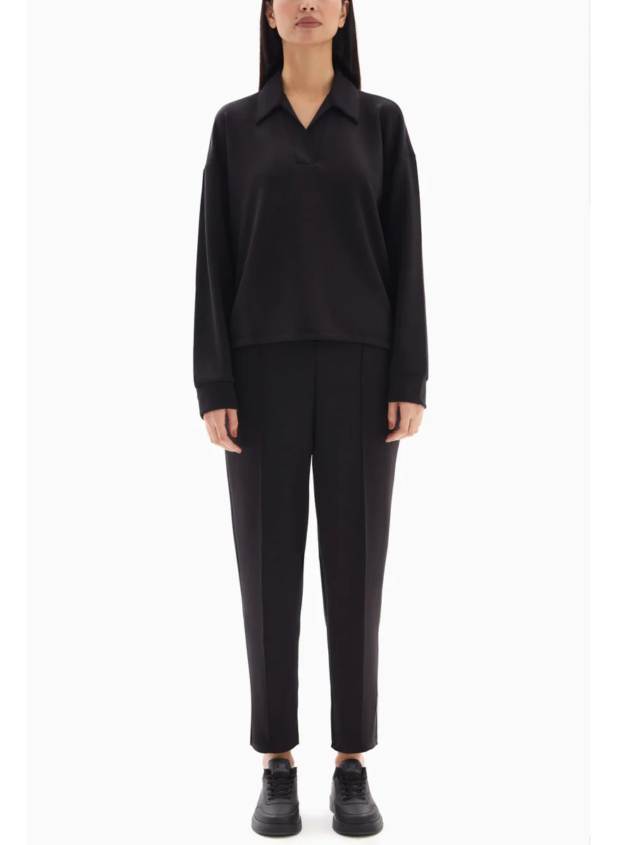 Wecre8 Black Soft Set of Top and Trousers By WECRE8