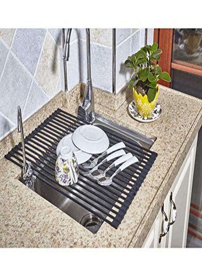 True & Tidy, Multi-Purpose Over The Sink Roll-Up Drying Rack, DR-881, Black - Image 2