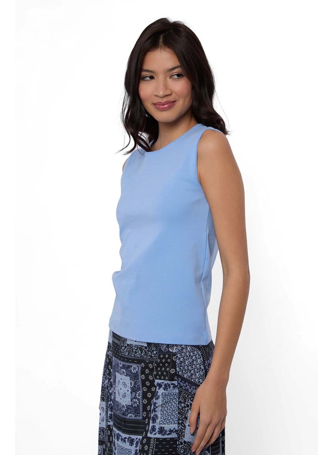 Fancy Sleeveless Halter Neck Top