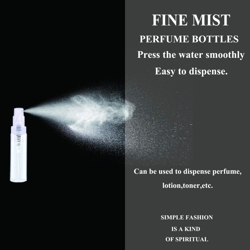 Csdtylh Mini Spray Bottle, Clear Plastic Empty Sample Containers, Fine Mist Perfume Travel Refillable Spray Bottle Perfume Atomizer Small Portable Bottle for Cleaning, Essential Oils 120Pcs 3ml - Image 5