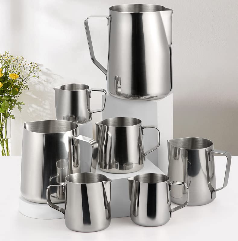 THW Stainless Steel Milk Frothing Latte Pourer Cappuccino Coffee Jug 350 ML - Image 5