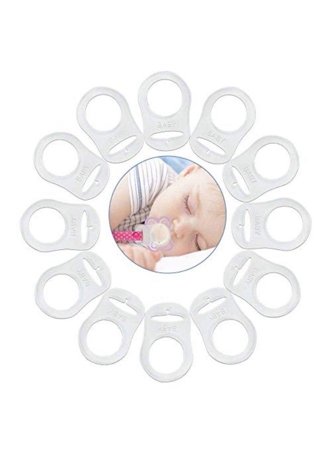 Pack of 12 Silicone Ring for s Baby Silicone Ring Dummy Holder for s Transparent Soft Silicone Baby Dummy Clips Holders Transparent - Image 1