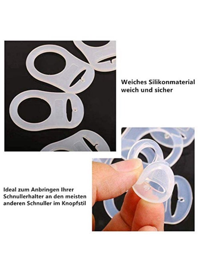Pack of 12 Silicone Ring for s Baby Silicone Ring Dummy Holder for s Transparent Soft Silicone Baby Dummy Clips Holders Transparent - Image 4