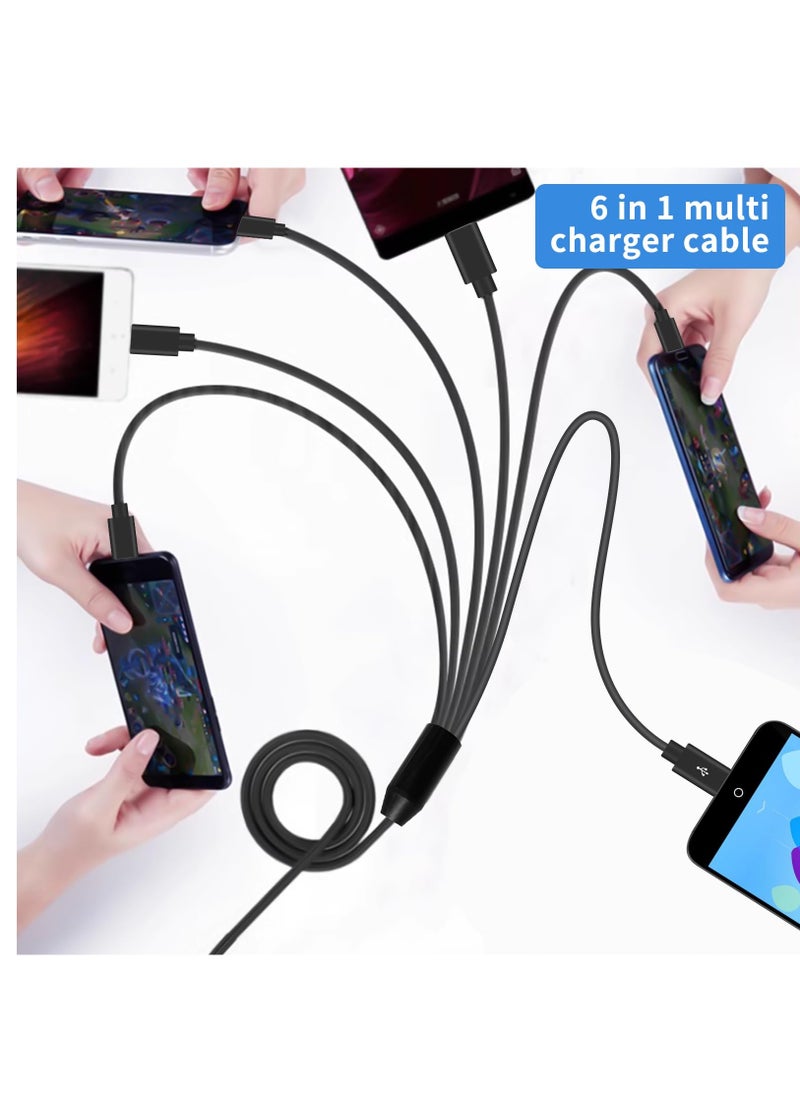Excefore - USB A to USB C Splitter Cable, Multi USB C Splitter Cable, 6 in 1 USB 2.0 Type A Male to 6 USB C Male Charging Cable, for USB Type-C Phone, Tablet, 5ft - Image 1