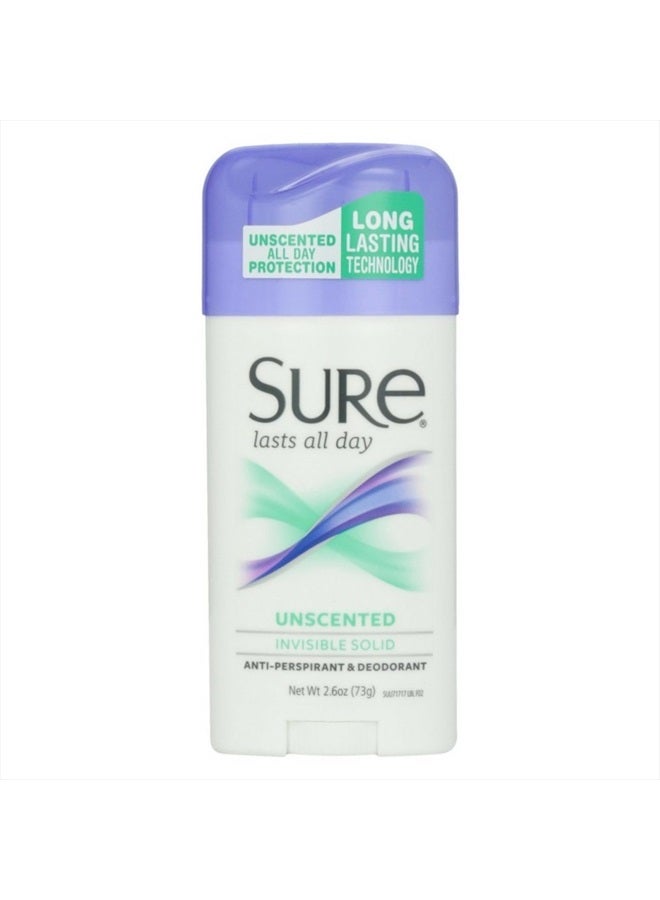 Sure مزيل العرق غير المرئي الصلب غير المعطر 2.6 أونصة (عبوة من 3 قطع) - Image 1