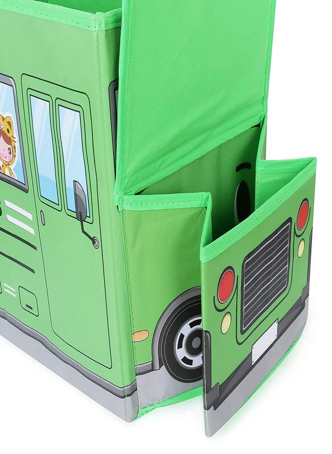 4AJ BAZAAR Foldable Storage and Toy Box - School Bus Shaped Box (Green) - Image 5