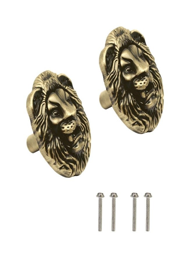 VOLO® Antique Brass Cabinet Knob Pull Handle (Lion Antique)(Pack of 2 Pcs.) - Image 1