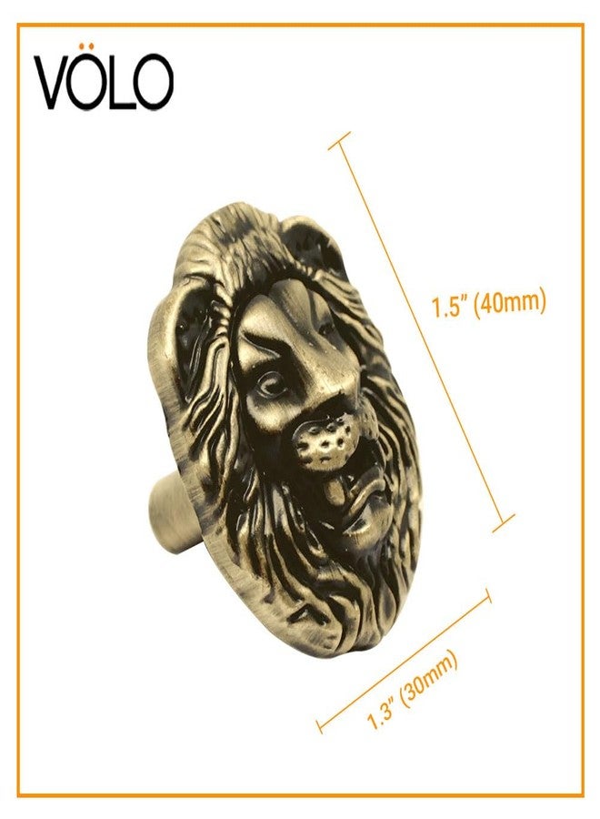 VOLO® Antique Brass Cabinet Knob Pull Handle (Lion Antique)(Pack of 2 Pcs.) - Image 2