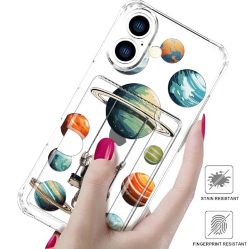 Compatible with Case Card Holder for Women Cute Design, Wallet Phone Cases Transparent Cool Kawaii Protective - Image 5