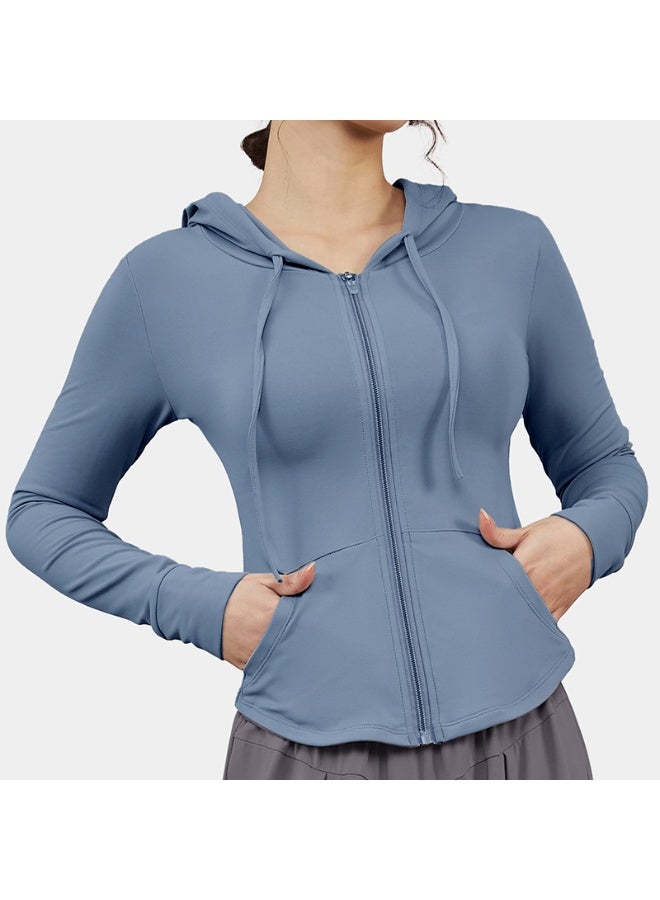 High Elastic Hoodie Yoga Jacket Women Spring Autumn Breathable Comfortable Thin Sport Coats Outdoor Running Cycling Fitness Top - Image 1