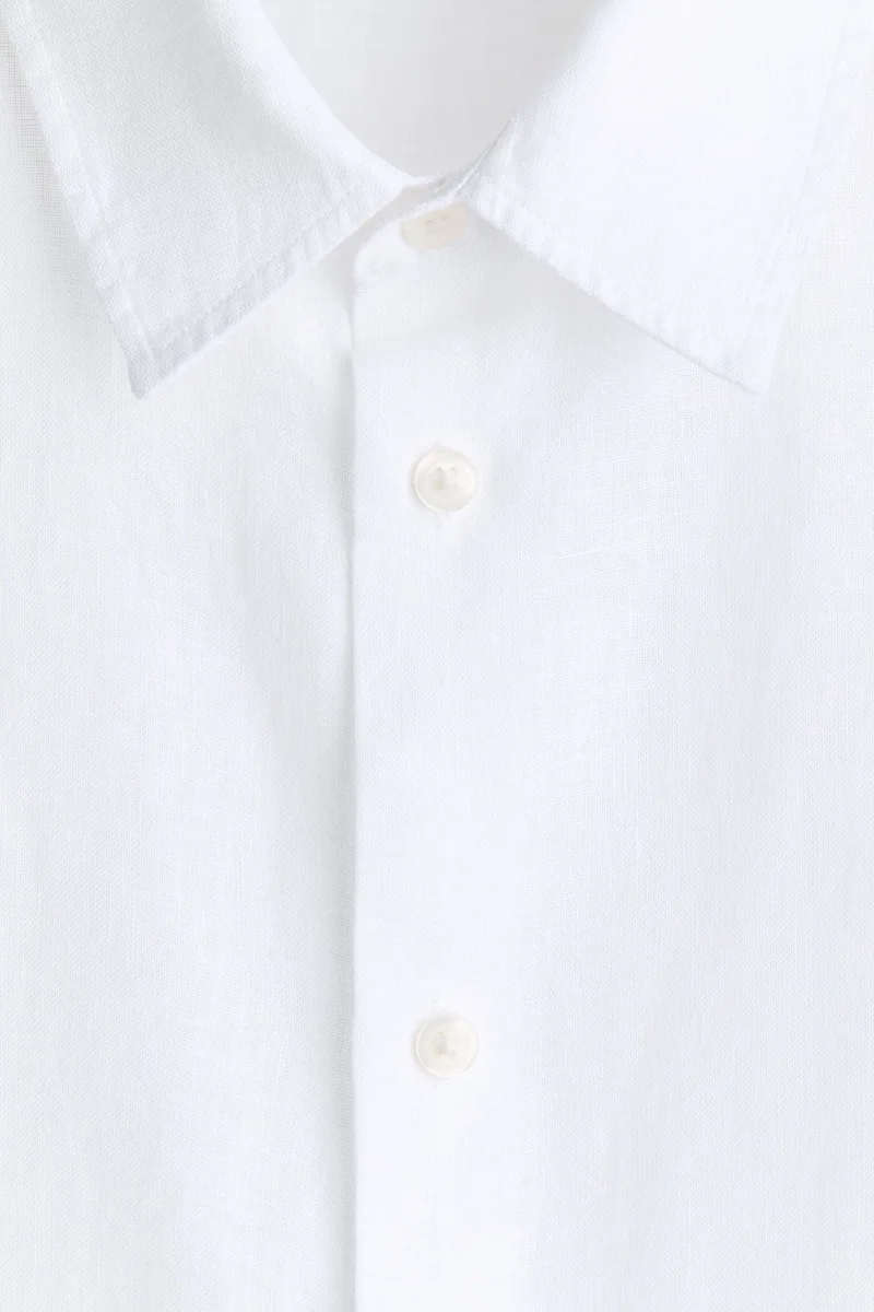 اتش اند ام قميص من الكتان بقصة مريحة