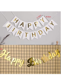 Mordely Happy Birthday White Gold Birthday Party Decoration Set Birthday Garland Balloons Green Gold Balloons 6 Pompoms Birthday Decoration Girls  - Image 3