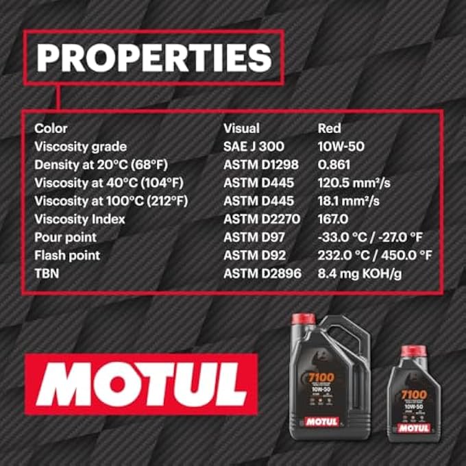 7100 4T API SN FULLY SYNTHETIC ESTER PETROL ENGINE OIL FOR BIKES 10W50-1L - Image 4