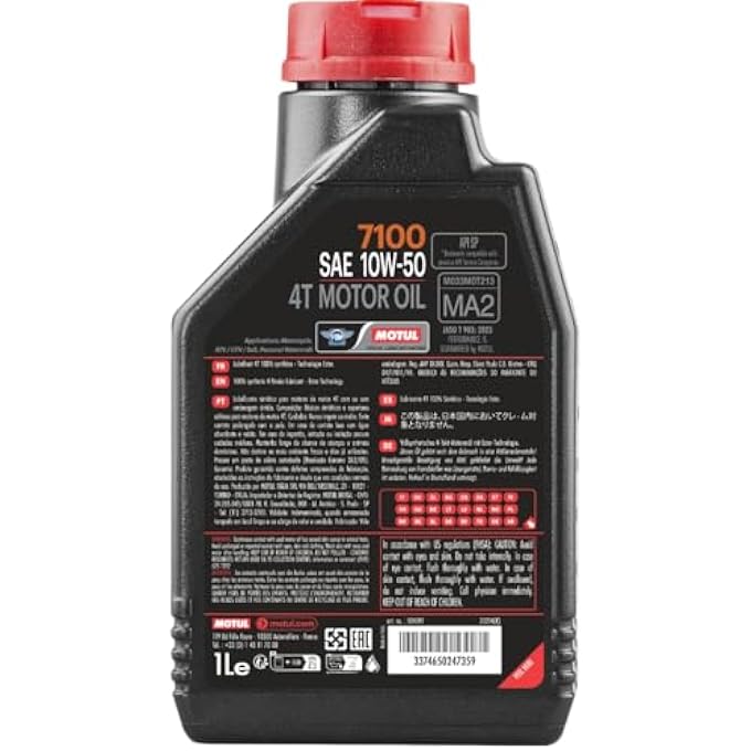 7100 4T API SN FULLY SYNTHETIC ESTER PETROL ENGINE OIL FOR BIKES 10W50-1L - Image 3