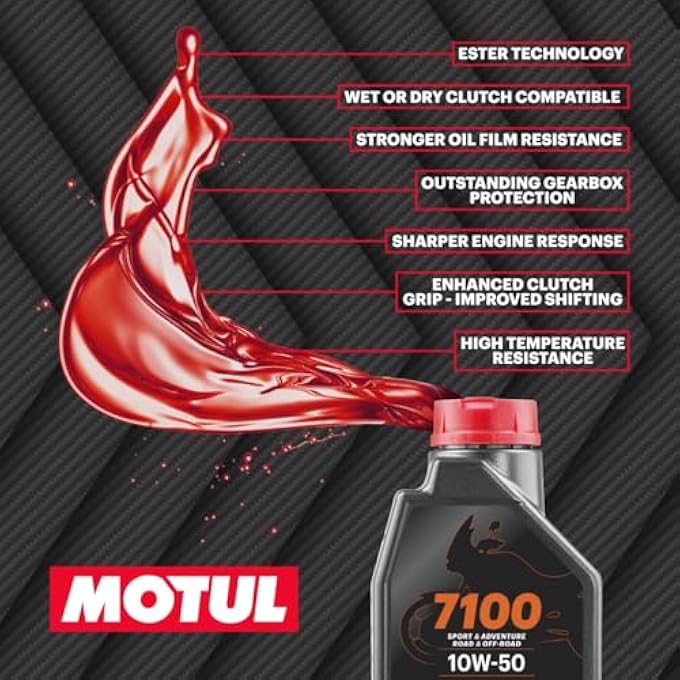 7100 4T API SN FULLY SYNTHETIC ESTER PETROL ENGINE OIL FOR BIKES 10W50-1L - Image 5