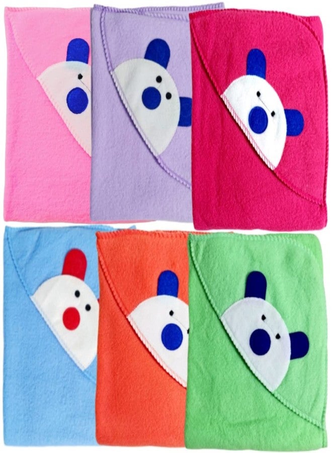 First Kick مجموعة بطانيات الأطفال حديثي الولادة من فيرست كيك، عبوة من 6 بطانيات بألوان قوس قزح، مصنوعة من القطن المتين، مناسبة للأطفال الرضع من الجنسين، متعددة الألوان. - Image 1