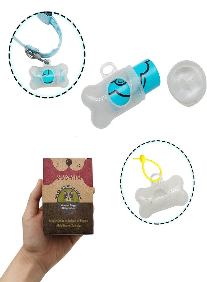 YUCHIYA Dog Poop Pickup Bags Holder Dispenser with Standard-Sized Leak-Proof Scented Doggy Waste Bags and Carabiner with Safety Lock&Fastener Never Loose on Leash Lead Again (2 Holders 30 Bags, Clear) - Image 2