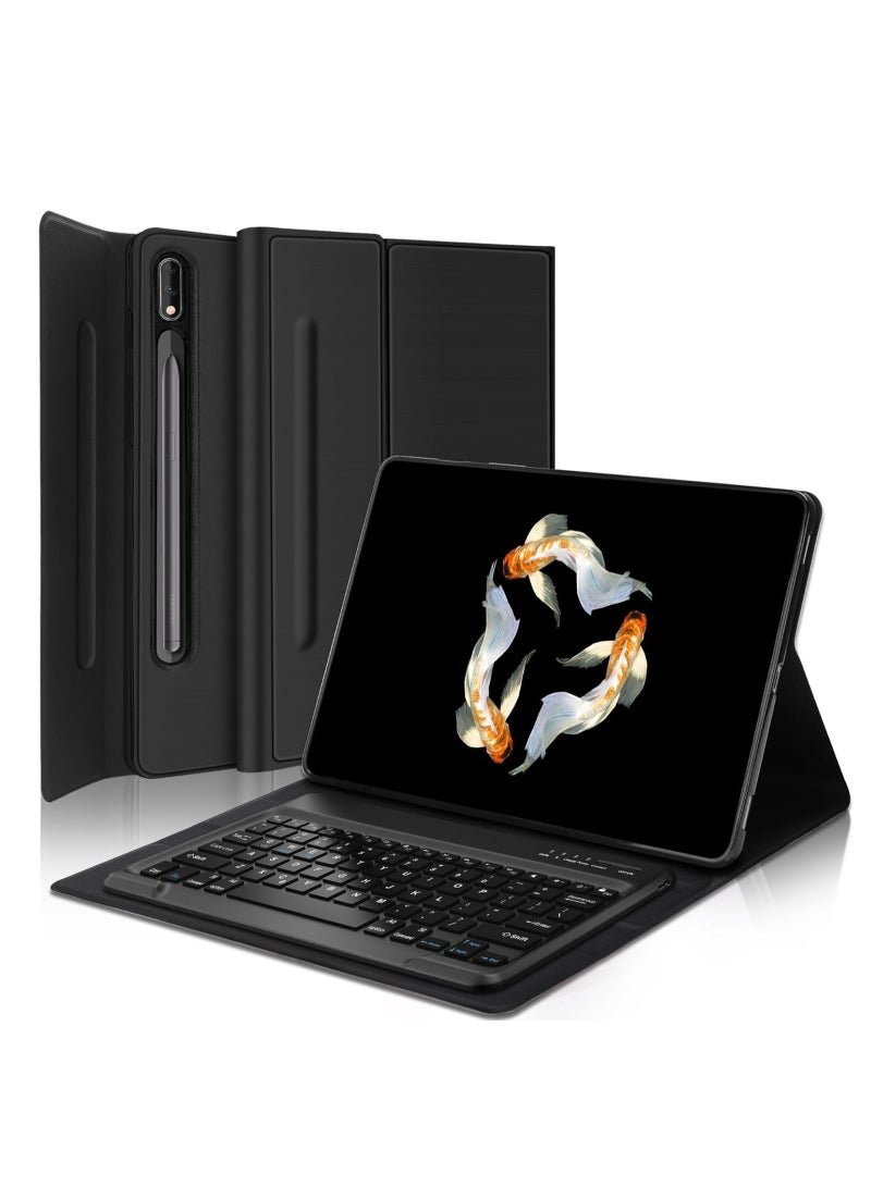 ELTRAZONE 2022 Samsung Galaxy Tab S9 Ultra & S8 Ultra 14.6-inch Keyboard Protective Case – Slim Smart Cover with Multi-Use Bluetooth Keyboard & S Pen Holder for Galaxy Tab S9 Ultra (Black) - Image 1