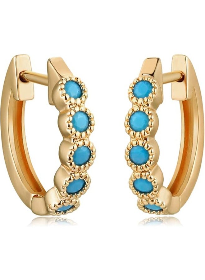 Mevecco Women Huggie Hoop Earrings Gold Ear Stud Cuff 14K Gold Filled Small Boho Beach Simple Delicate Handmade Hypoallergenic Jewelry Gift  - Image 1