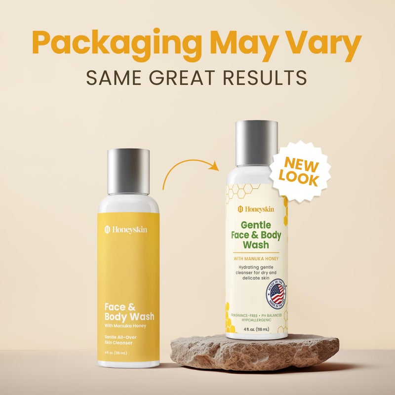 Honeyskin Face and Body Wash Moisturizer for Acne and Sensitive Skin Body Wash with Manuka Honey - Hydrating Facial Cleanser for Dry and Sensitive Skin and Anti-Aging Skincare for Men and Women (4oz) - Image 2