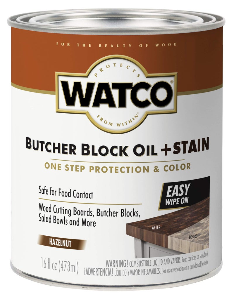 WATCO Rust-Oleum 359024 Watco Butcher Block Foodgrade Oil with Stain Safe for Food Contact - Hazelnut (Pint/473ml) - Image 4