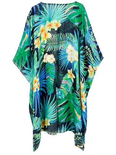 Moss Rose Caftan for Women Beach Cover up Swimsuit Kimono Cardigan with Bohemian Floral Print - Image 5