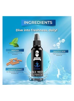 MUUCHSTAC Muuchstac Ocean Face Wash for Men | Fight Acne & Pimples, Brighten Skin, Clears Dirt, Oil Control, Refreshing Feel - Multi-Action Formula (2x100 ml)  - Image 5