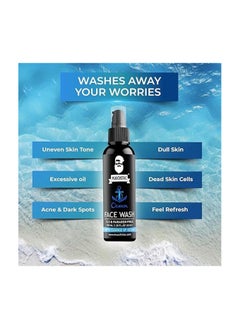 MUUCHSTAC Muuchstac Ocean Face Wash for Men | Fight Acne & Pimples, Brighten Skin, Clears Dirt, Oil Control, Refreshing Feel - Multi-Action Formula (2x100 ml)  - Image 4