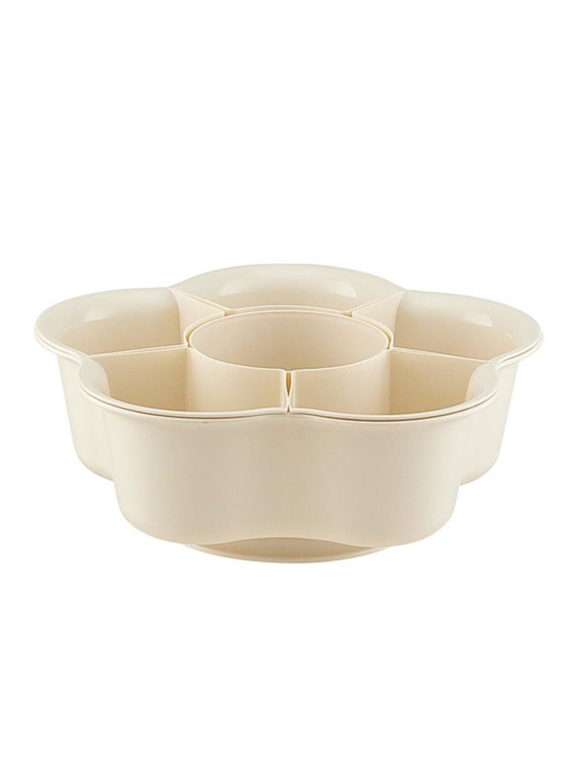 Versatile Rotating Serving Tray with 6 Compartments, for Snacks, Biscuits, Fruits, Veggies, Candies, and Hot Pot  - Image 1