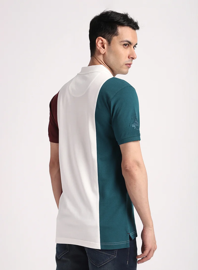 BEVERLY HILLS POLO CLUB Logo Colorblock Polo