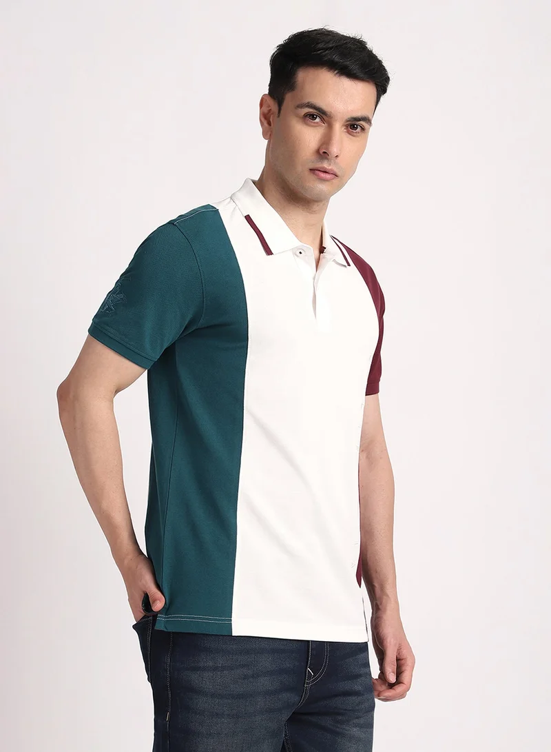 BEVERLY HILLS POLO CLUB Logo Colorblock Polo