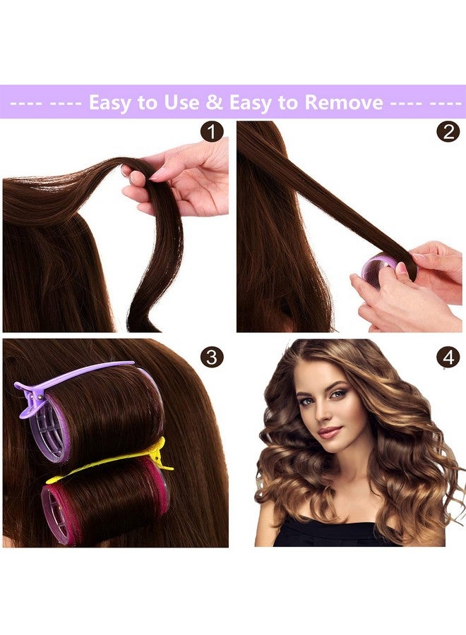 AiOiKi Hair Curlers Rollers Set 30Pcs 3 Sizes Self Grip Holding Hair Rollers Curlers For Long Medium Short Thick Fine Thin Hair Bangs Volume (Purple) - Image 5