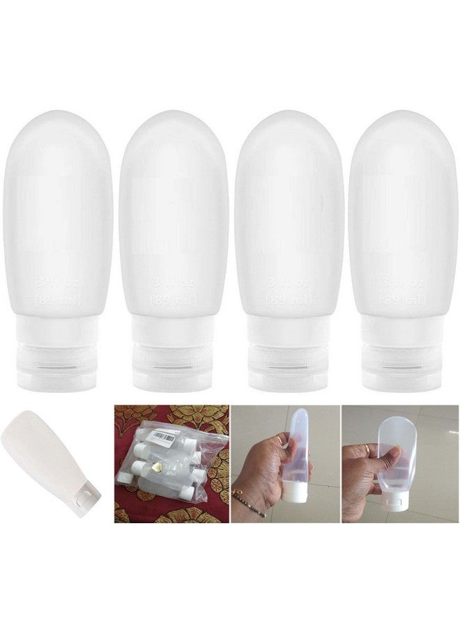 دي آي واي كرافتس مجموعة من 25 زجاجة سفر من DIY Crafts، باللون الأبيض، حاويات سفر قابلة لإعادة التعبئة من السيليكون المانع للتسرب، مجموعات أنابيب سفر قابلة للضغط، حاويات مستحضرات تجميل، مقاس S (مجموعة من 25 زجاجة، باللون الأبيض) - Image 1