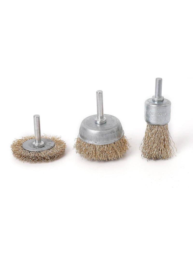 LAWAZIM Wire Brush Set 3 Piece|Coarse Carbon Steel Crimping Wire Wheel, Paint-Surface and Small Spaces Can be Treated.  - Image 1