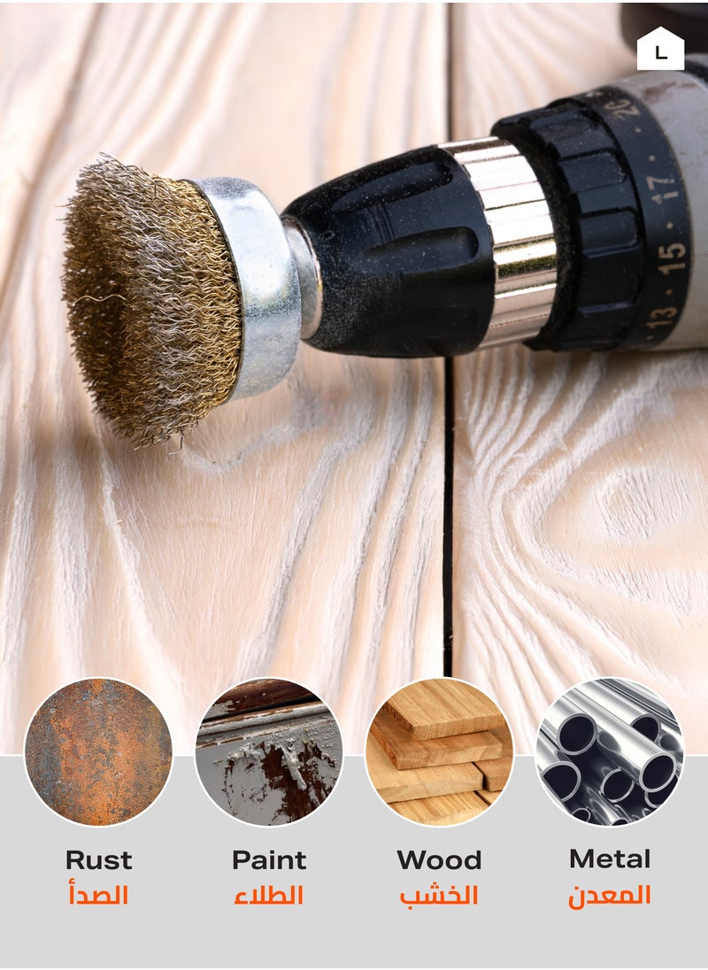 LAWAZIM Wire Brush Set 3 Piece|Coarse Carbon Steel Crimping Wire Wheel, Paint-Surface and Small Spaces Can be Treated.  - Image 5