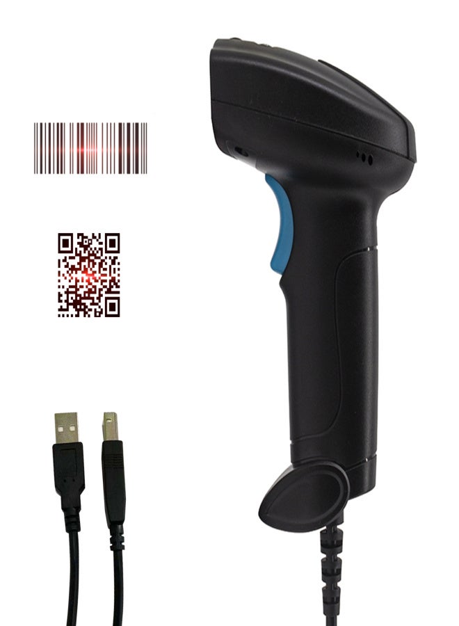 1D/2D Barcode Scanner Handheld USB Wired Bar Code Reader Manual Trigger/Auto Continuous Scanning Support Paper Code Compatible with Windows Android Mac for Supermarket Retail Store Library Logistics - Image 1
