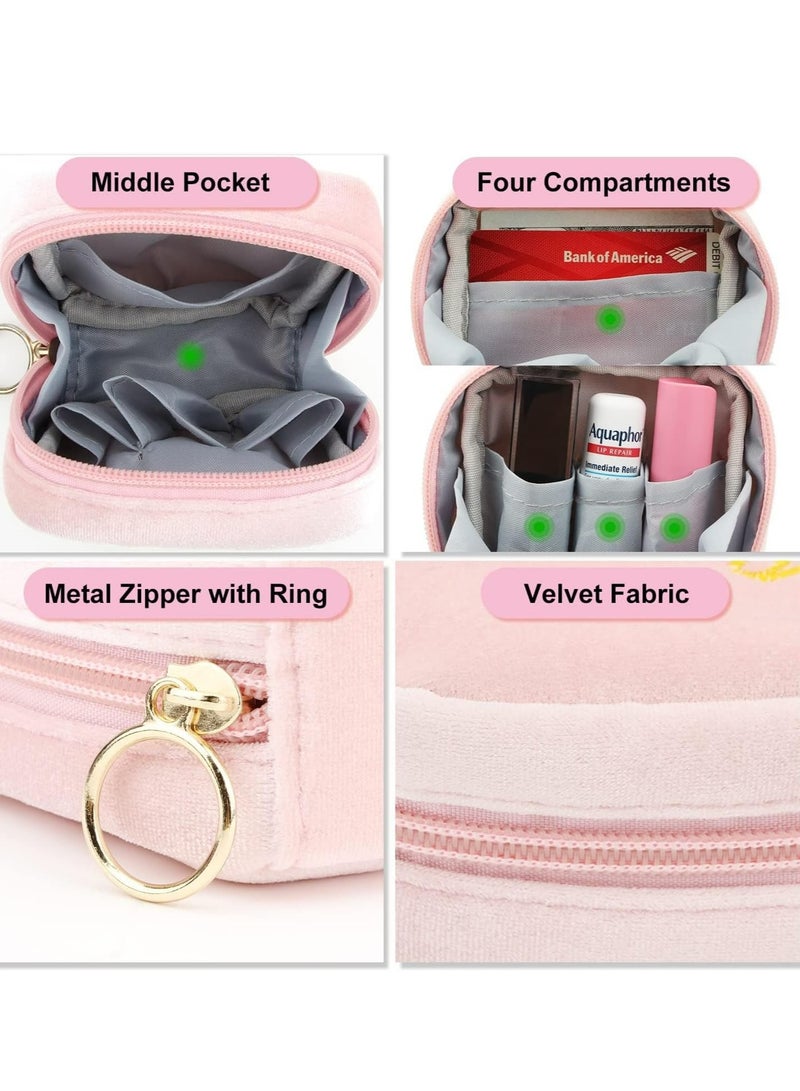 أوزيغالور 2 قطعة طقم حقيبة صغيرة: أحمر شفاه أسود + وردي وحقيبة عملة معدنية، منظم مكياج للنساء والفتيات - Image 3