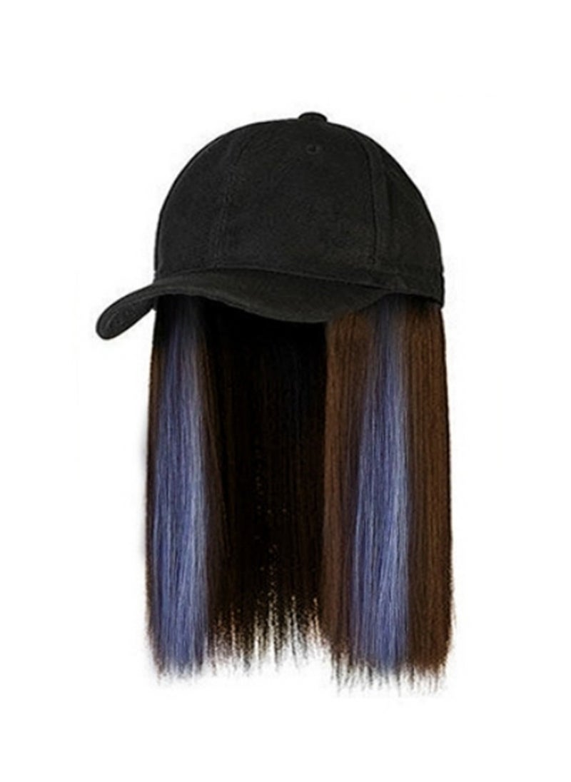 Wig hat one piece straight hair baseball cap cosplay wig costumes dress up wig  - Image 1