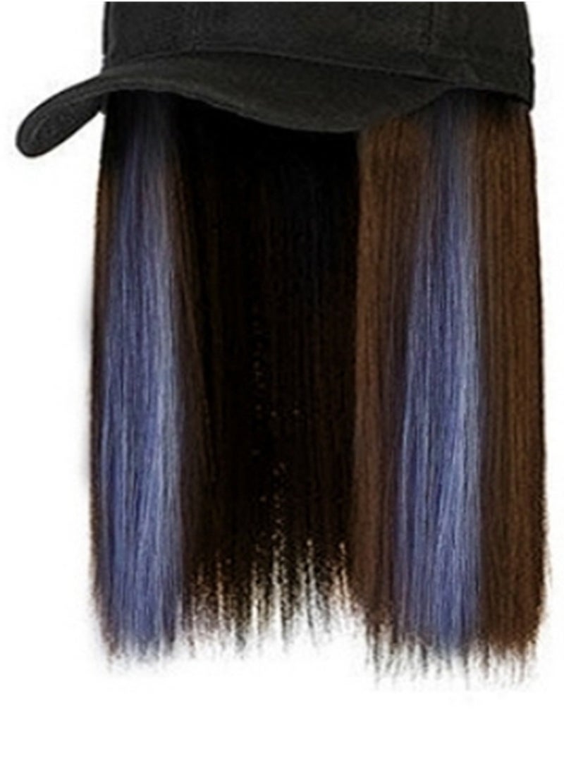 Wig hat one piece straight hair baseball cap cosplay wig costumes dress up wig  - Image 4