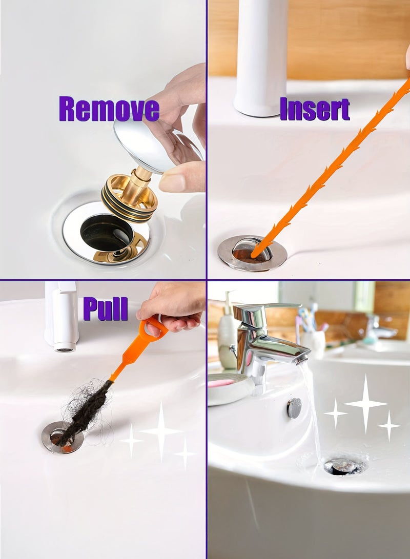 Beauenty 6-in-1 Drain Clog Remover Tool, Drain Cleaner Hair Clog Remover, Shower Drain Clog Remover Tool, Sink Snake, Drain Hair Remover For Shower Kitchen Sink Bath Tub Bathroom, Bathroom Accessories - Image 3