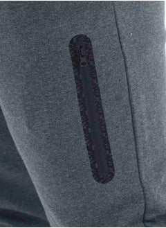 GIORDANO بنطال رياضي رجالي مزدوج الحياكة - رمادي  - Image 2