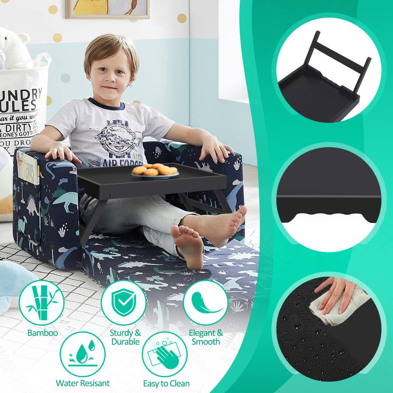 Artmeer Bed Tray Table with Folding Legs,Bamboo Breakfast in Bed for TV Table, Laptop Computer Tray,Eating,Snack Tray(Black) - Image 3