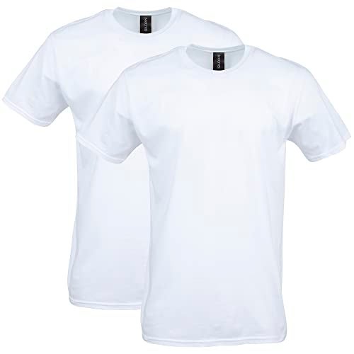 Gildan Adult Softstyle Cotton T-Shirt, Style G64000, Multipack, White (2-Pack), Small - Image 1