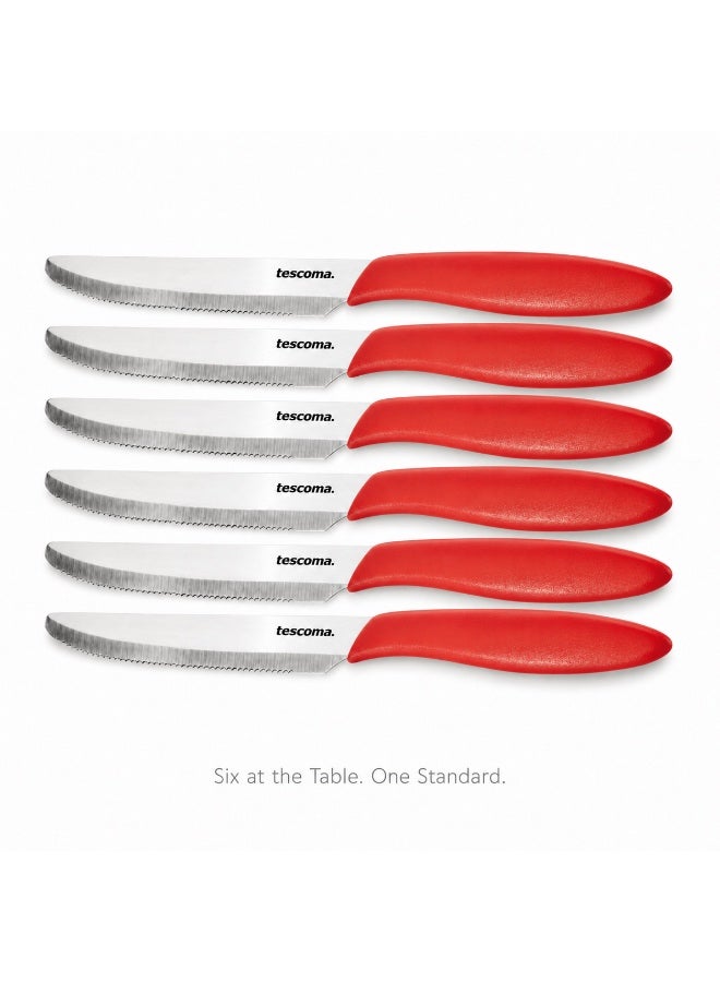 Tescoma Table Knife 12 Cm 6 Piece Red Presto - Image 2