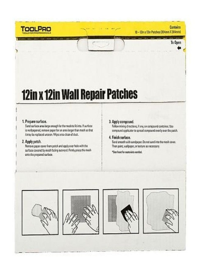 ToolPro Professional Grade Drywall Repair Patch, 10 Pack (12 inch x 12 inch) - Image 2
