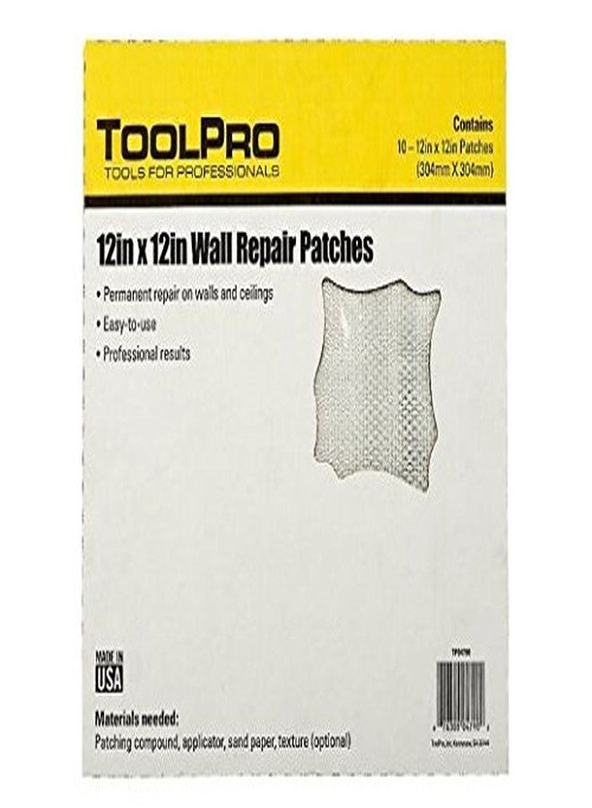 ToolPro Professional Grade Drywall Repair Patch, 10 Pack (12 inch x 12 inch) - Image 1