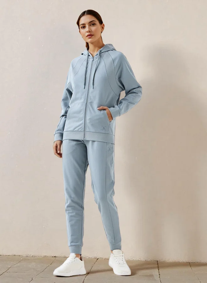 ADOT by Splash Panelled Zip Through Hooded Jacket