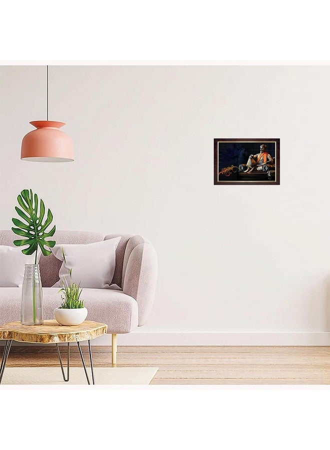 Dharvika Innovations Dharvika Innovations chatrapati shivaji maharaj photo frame painting big size vinyl sparkle coated home decorative gift item with synthetic photo frame (14×20 Inch) - 6736 - Image 4
